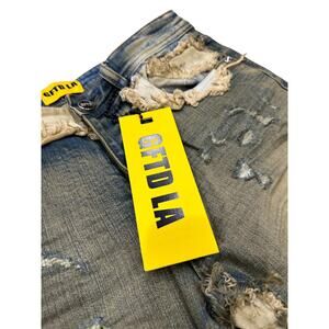 Jeans Skinny Uomo GFTD Los Angeles, Effetto Invecchiato E Stretch. Taglia 36 (vita 36, Cavallo 32), Colore Blu.